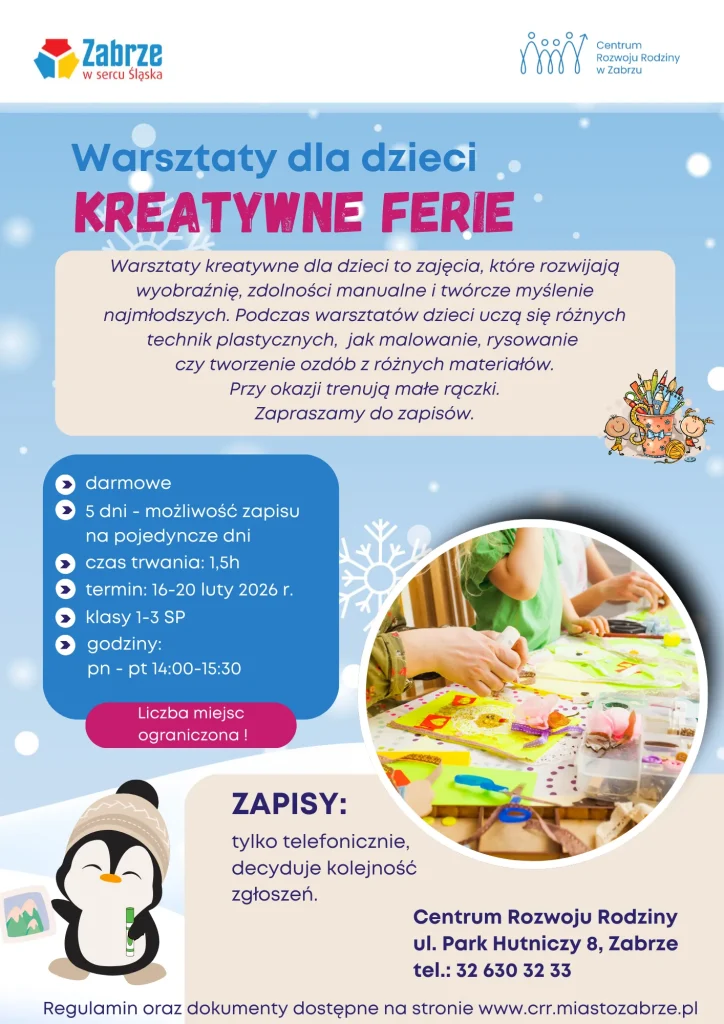 Kreatywne Ferie – warsztaty dla dzieci